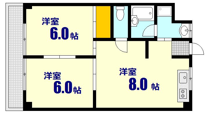 広島市南区上東雲町のマンションの間取り