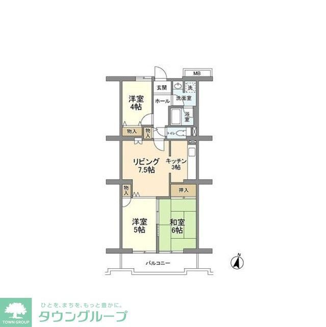 大和市中央林間のマンションの間取り