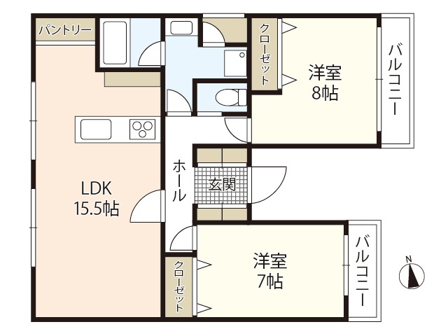 広島市西区中広町のマンションの間取り