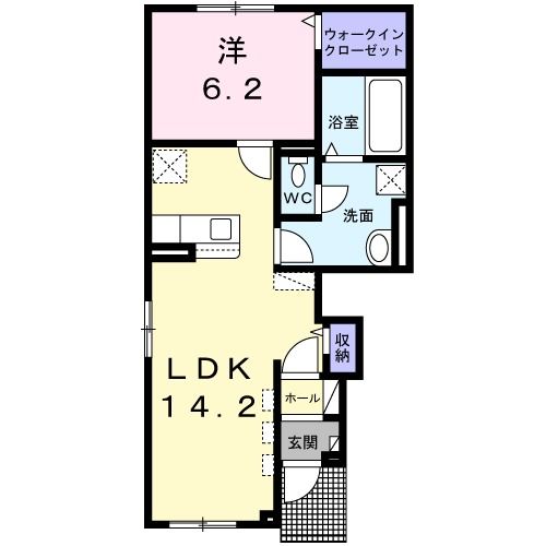 旭川市神楽岡二条のアパートの間取り