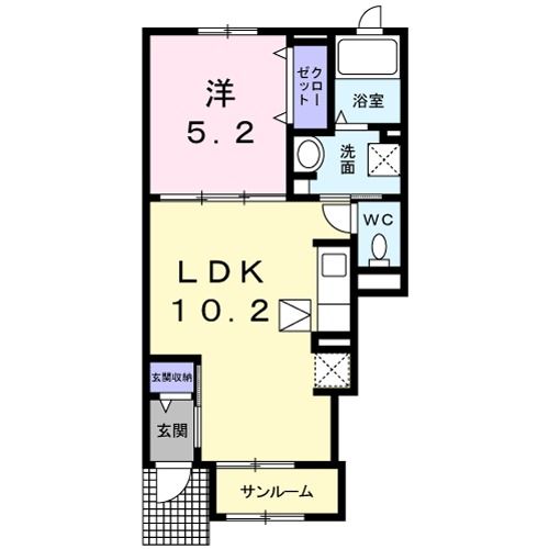 富津市下飯野のアパートの間取り