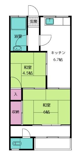 岩出市吉田のアパートの間取り