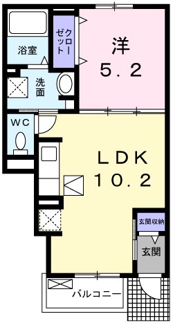 姫路市大津区天神町のアパートの間取り