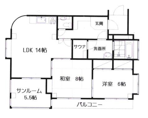 入間市下藤沢のマンションの間取り