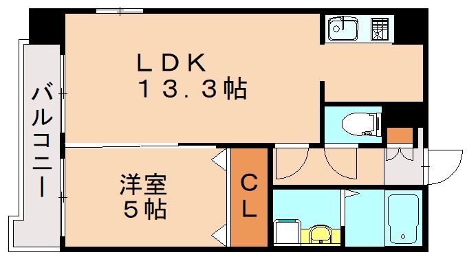 北九州市小倉北区大門のマンションの間取り