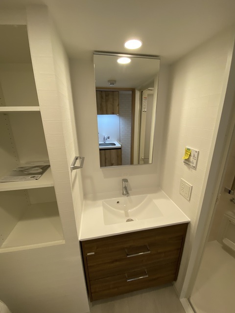 洗面設備　準備が捗る独立タイプ。