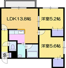 地下鉄東西線 南郷１８丁目駅 徒歩9分 4階建 築9年の間取り写真