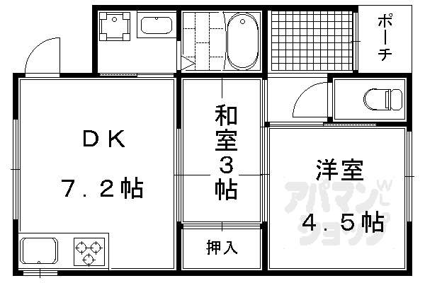 舟屋町貸家の間取り写真