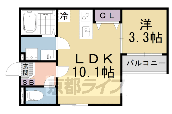 地下鉄東西線 椥辻駅 徒歩5分 3階建 築2年の間取り写真