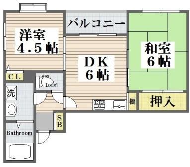 地下鉄谷町線 平野駅 徒歩10分 7階建 築27年の間取り写真
