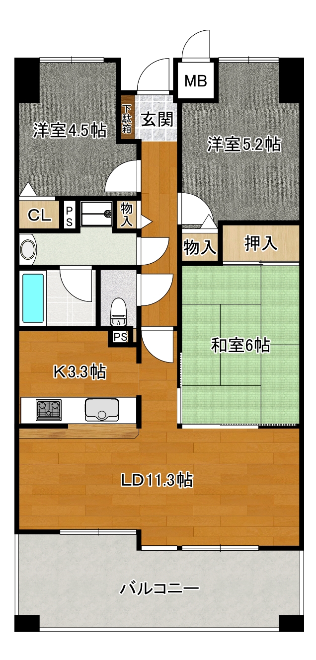 田辺市東陽のマンションの間取り