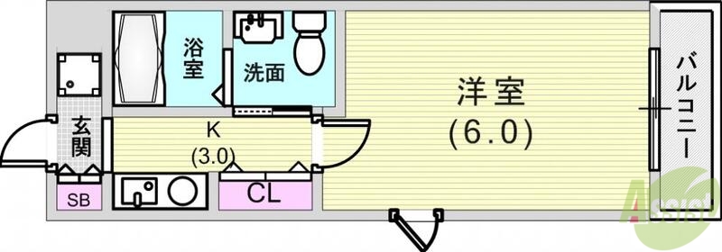 神戸市東灘区森南町のマンションの間取り