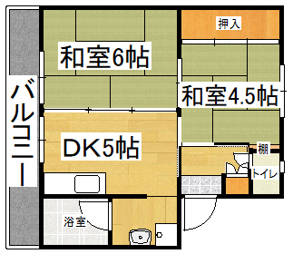 ビレッジハウス直方4の間取り