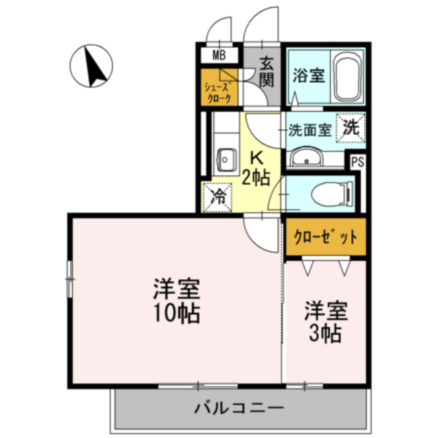 東京都八王子市越野（アパート）の賃貸物件の間取り