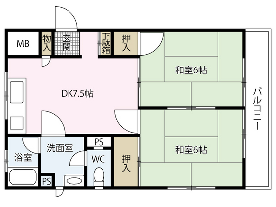 久都内マンションの間取り