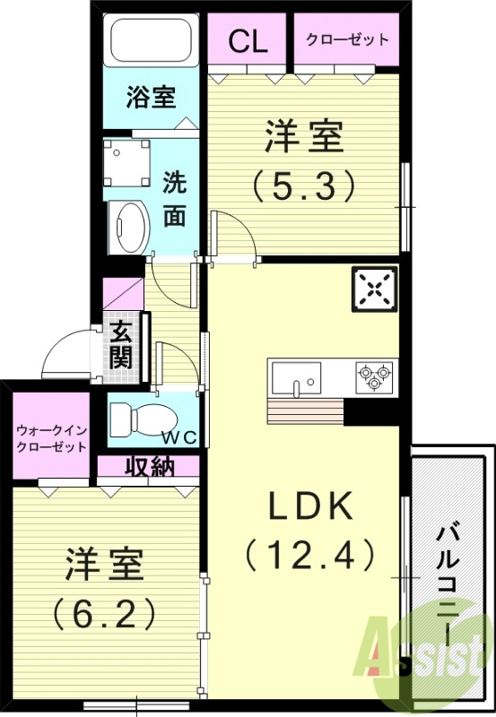 【神戸市西区北別府のアパートの間取り】