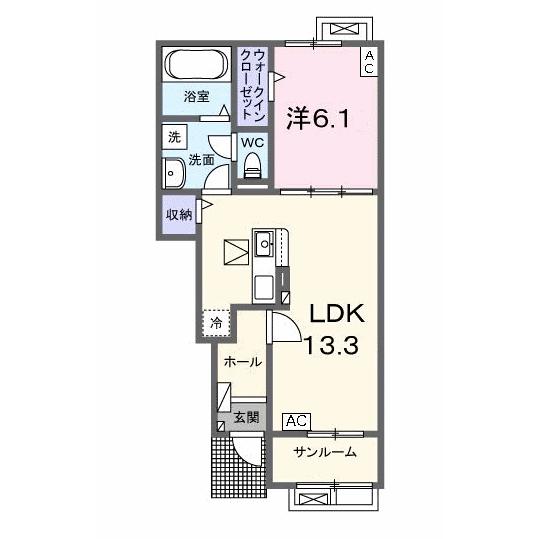 ブリリアント・Ｋ２　Ｂの間取り