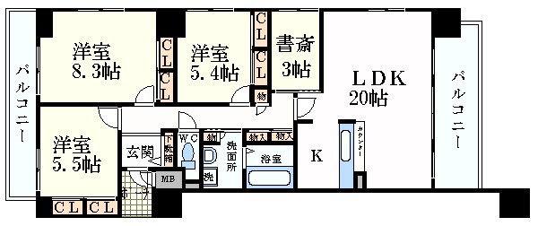 キャッスルコート飾磨の間取り