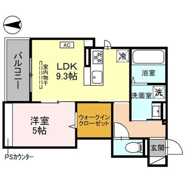 西宮市川東町のアパートの間取り