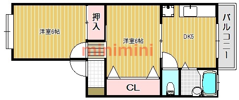 茨木市大池のアパートの間取り