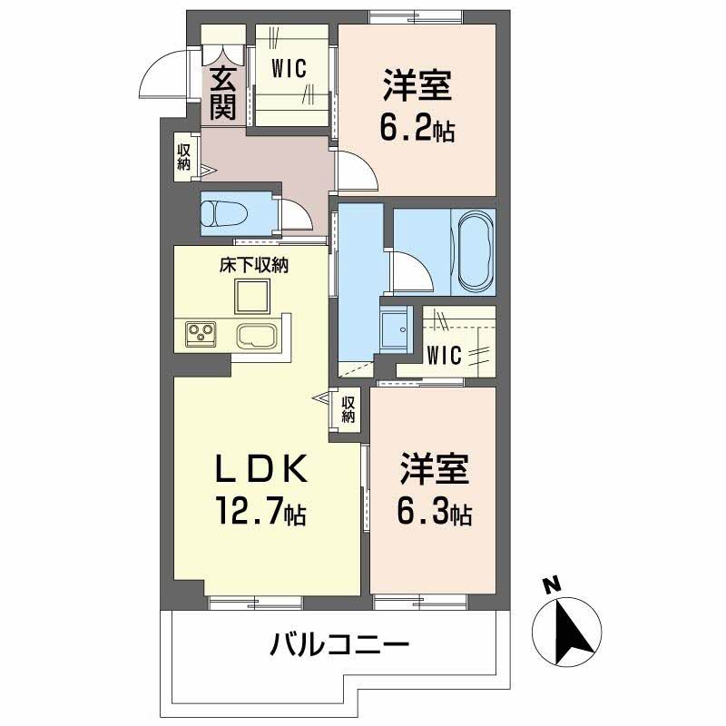 倉敷市福田町福田のマンションの間取り