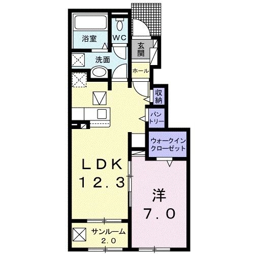 佐久市新子田のアパートの間取り