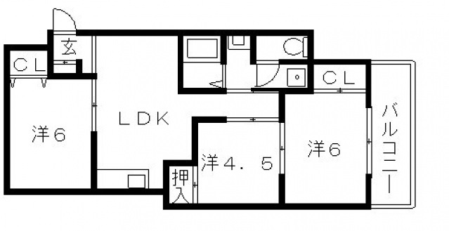 大阪市住吉区沢之町のマンションの間取り