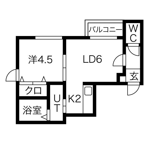 石狩郡当別町白樺町のアパートの間取り