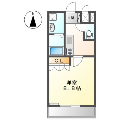 大和高田市大字市場のアパートの間取り