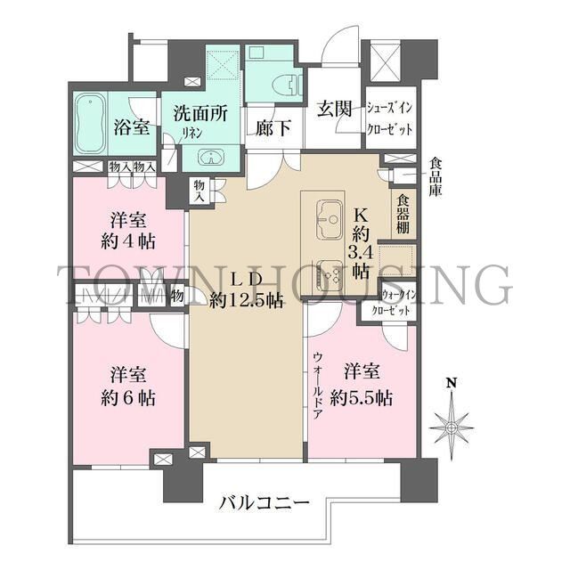 世田谷区奥沢のマンションの間取り