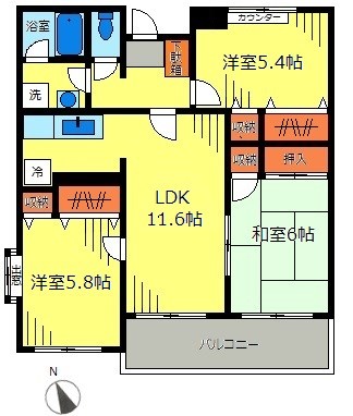 ラフィネ栗平の間取り