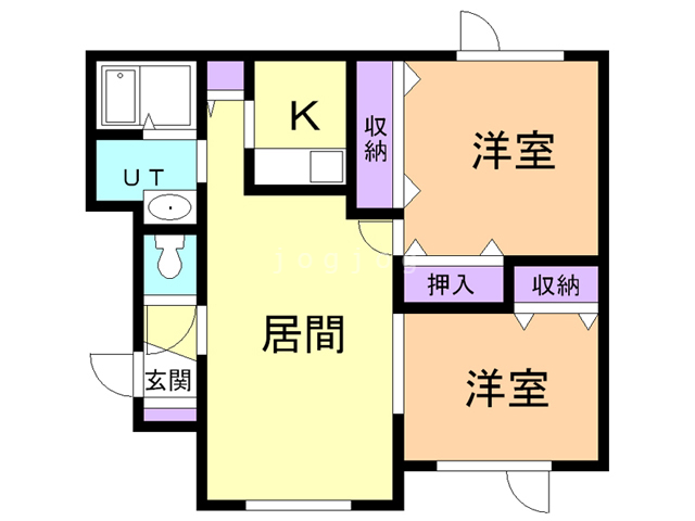 札幌市北区屯田一条のアパートの間取り