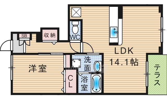 川西市西多田のアパートの間取り