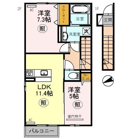 フルール　ドゥ　ソレイユ　IIの間取り