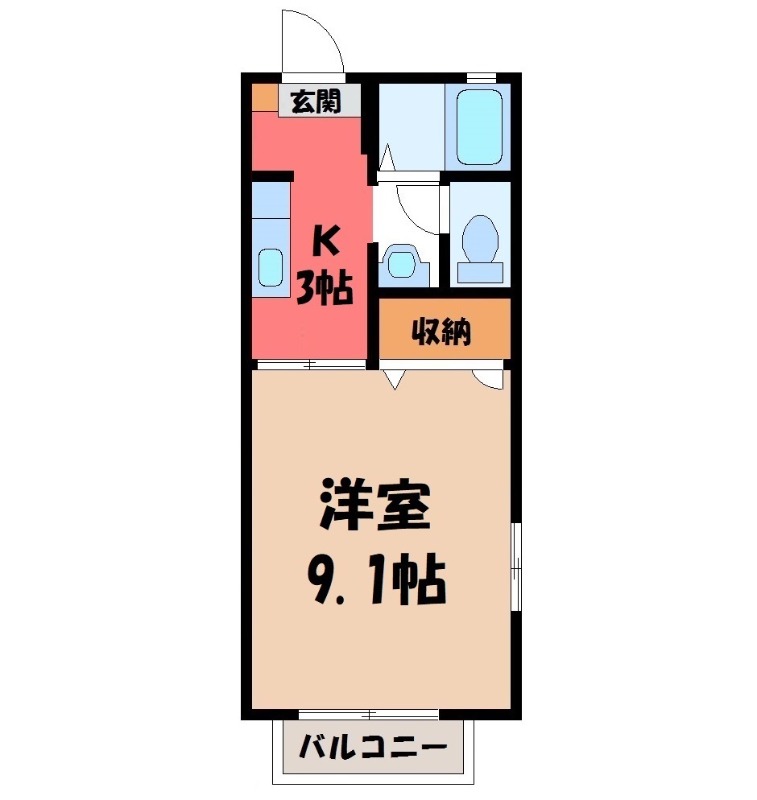 宇都宮市インターパークのアパートの間取り