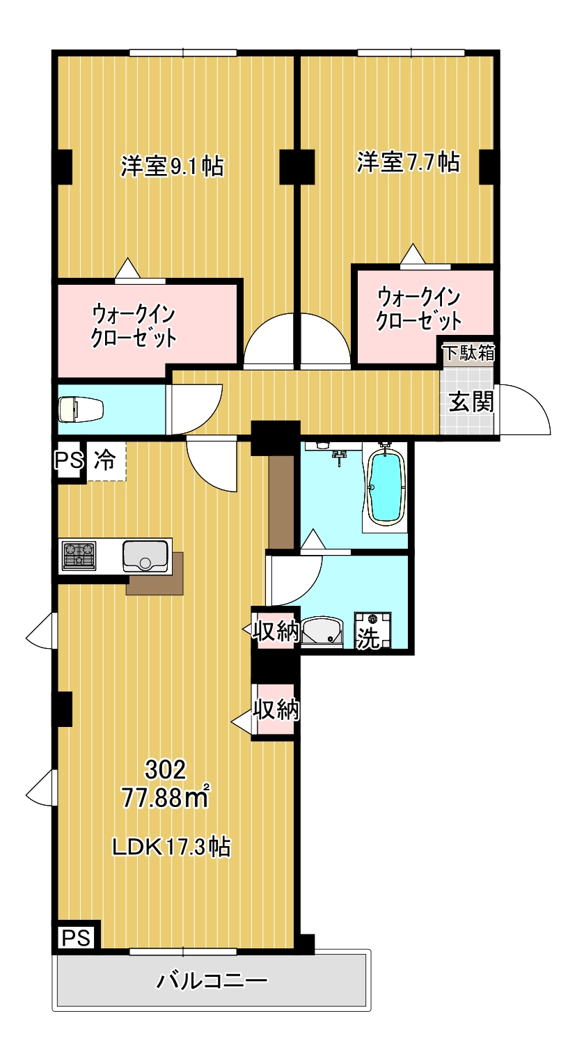 ミライエ花京院の間取り