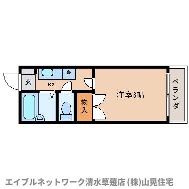 静岡市駿河区谷田のアパートの間取り