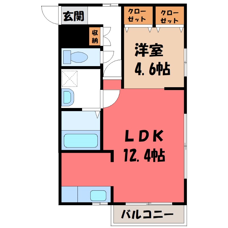 宇都宮市簗瀬のマンションの間取り