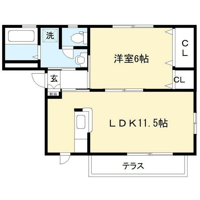 カサヤハイツ　B棟の間取り