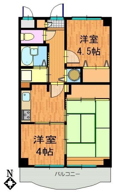 稲城市矢野口のマンションの間取り