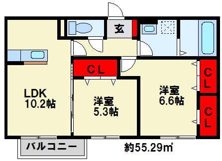 Casa　Felice　C棟の間取り