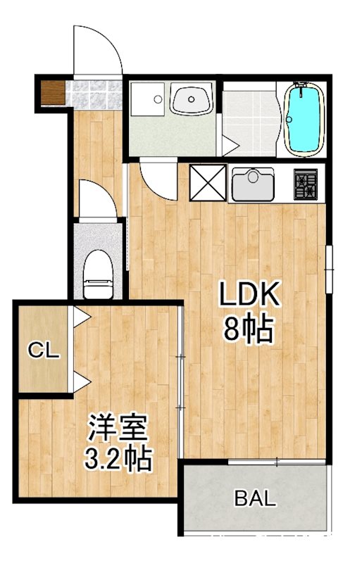 名古屋市中村区上石川町のアパートの間取り