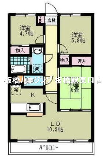 練馬区早宮のマンションの間取り