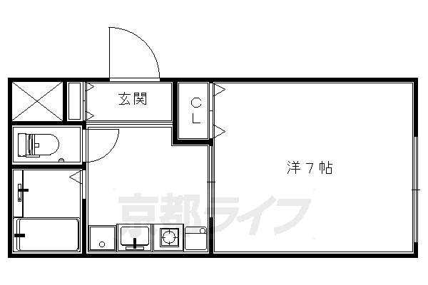 【京都市左京区田中里ノ前町のマンションの間取り】