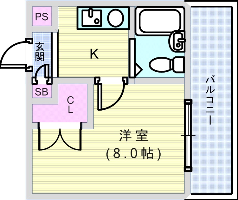 大阪市住吉区遠里小野のマンションの間取り