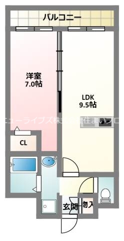 寝屋川市萱島本町のマンションの間取り