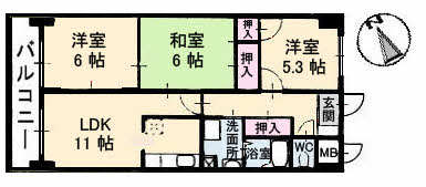 ファミーユ舟入中町の間取り