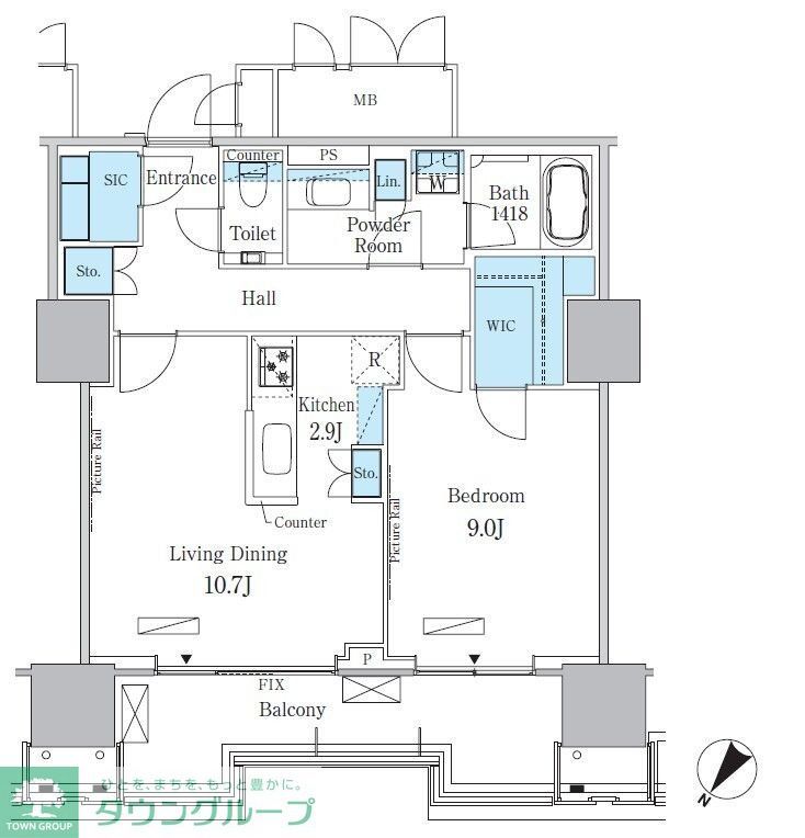 中央区晴海のマンションの間取り