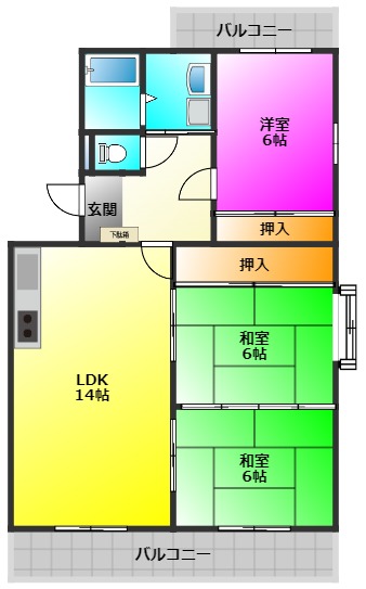 ハイツ宮の前の間取り