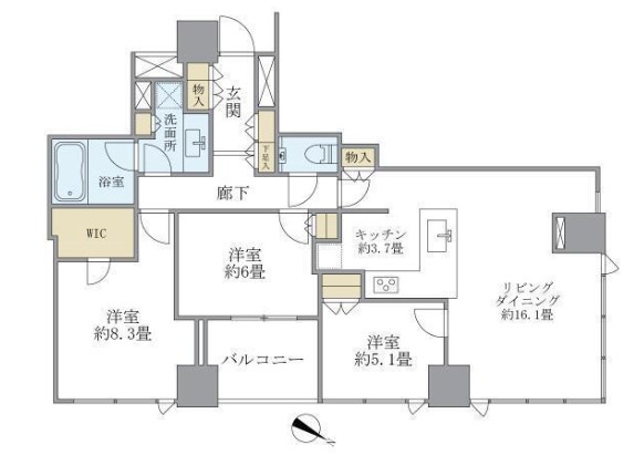 江東区有明のマンションの間取り